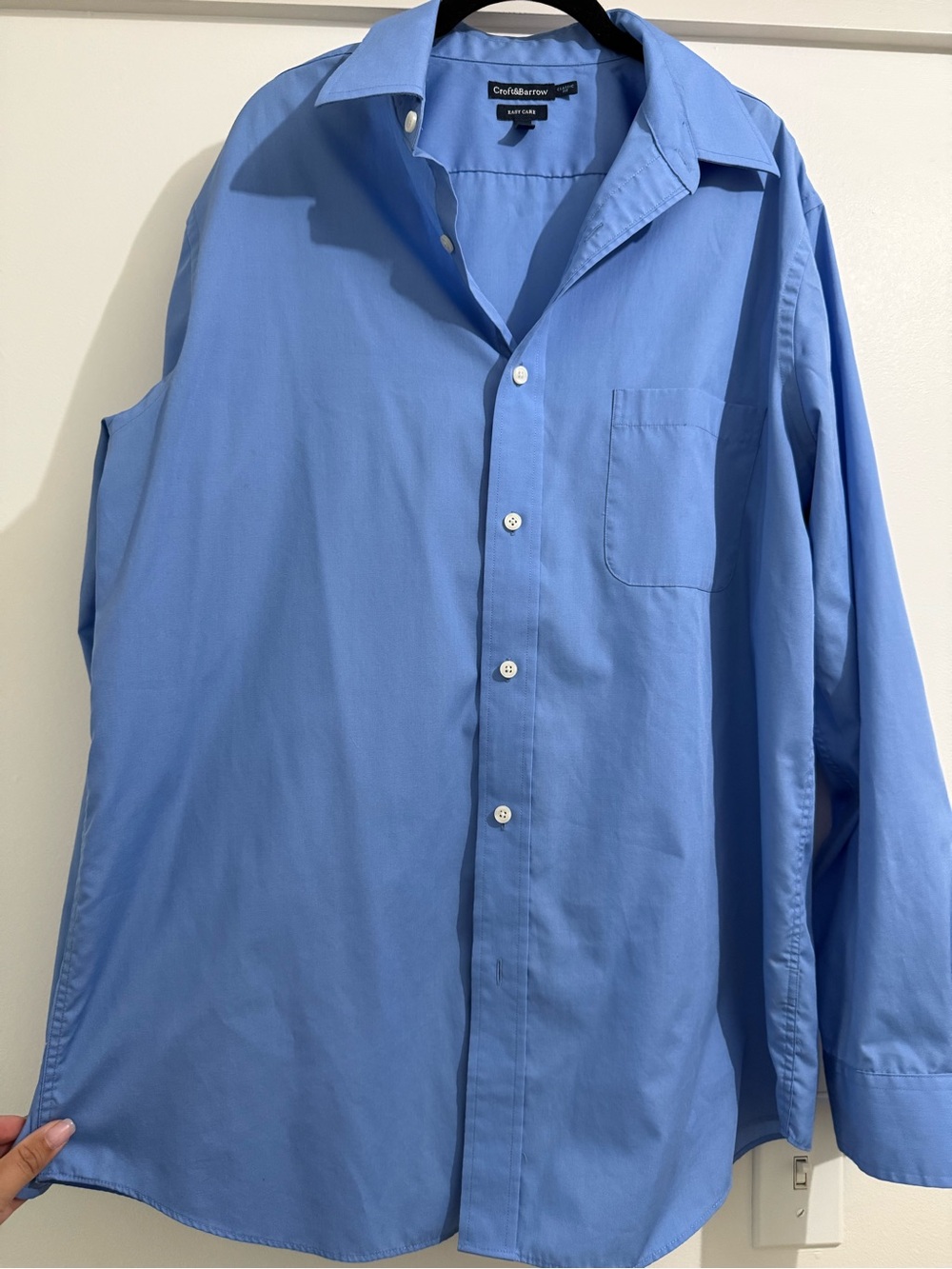 croft & barrow Light Blue Men's Long-Sleeve Dress Shirt